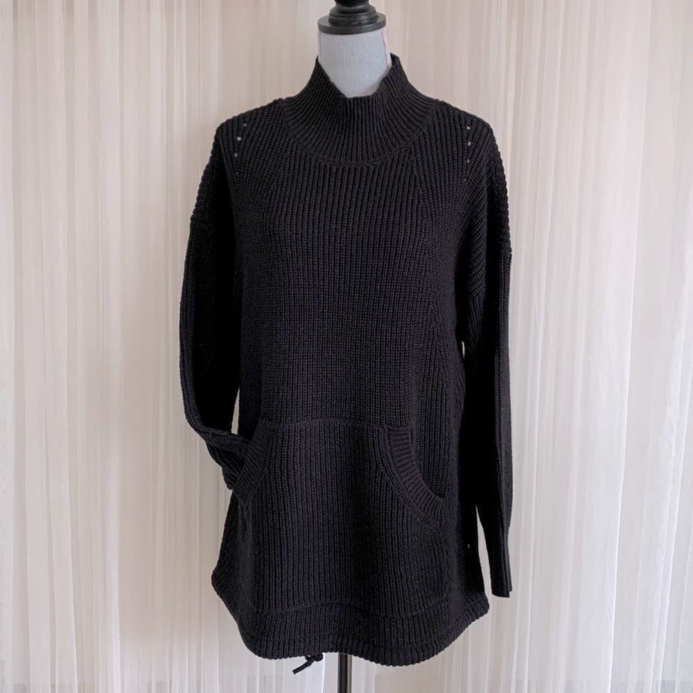 RDI oversized mock turtleneck kanga pocket knit tunic sweater
